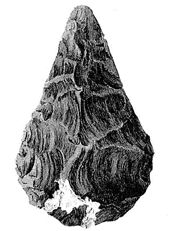 The first
                        drawing of a handaxe, by John Frere, 1800